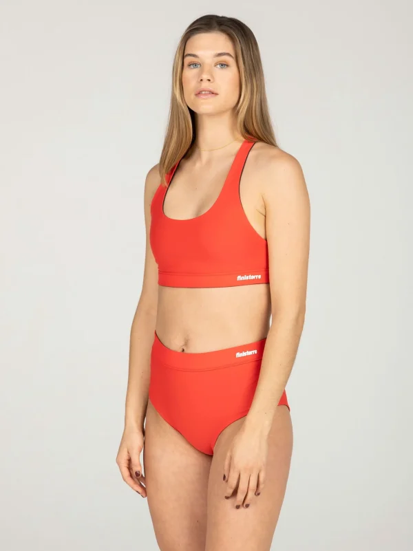 Swimwear & Bikinis*Finisterre Anella Reversible Crop Bikini Top Black / Coral Red