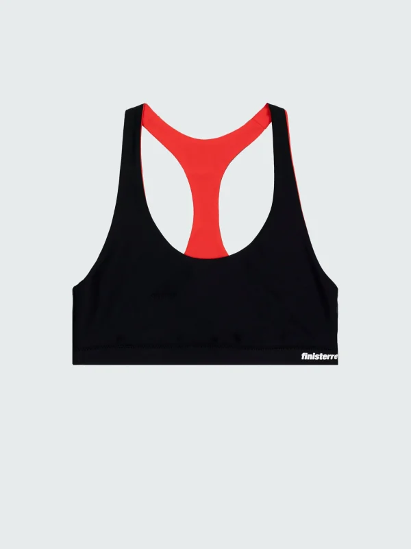 Swimwear & Bikinis*Finisterre Anella Reversible Crop Bikini Top Black / Coral Red