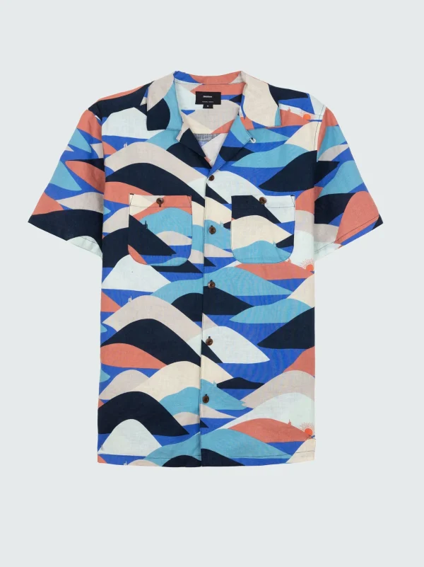Shirts*Finisterre Atlas Short Sleeve Shirt North Hills Print / Clay