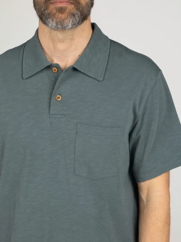 Shirts*Finisterre Channel Polo Shirt Deep Sea