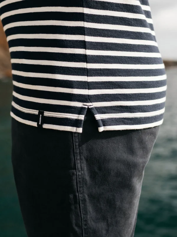 T-Shirts*Finisterre Channel Stripe Long Sleeve T-Shirt Navy / Ecru