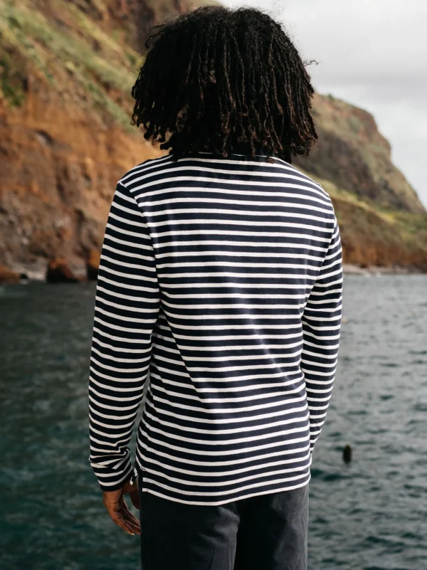 T-Shirts*Finisterre Channel Stripe Long Sleeve T-Shirt Navy / Ecru