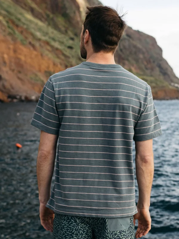 T-Shirts*Finisterre Channel Stripe T-Shirt Deep Sea / Shell