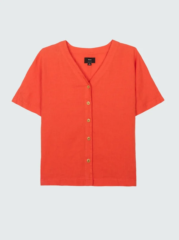 Tops & T-Shirts*Finisterre Cove Linen Shirt Paprika