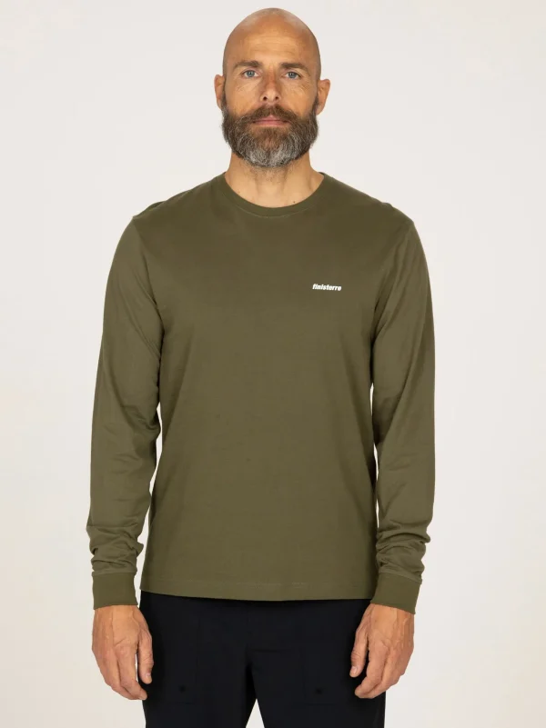 T-Shirts*Finisterre Harlyn Logo Long Sleeve T-Shirt Dark Olive