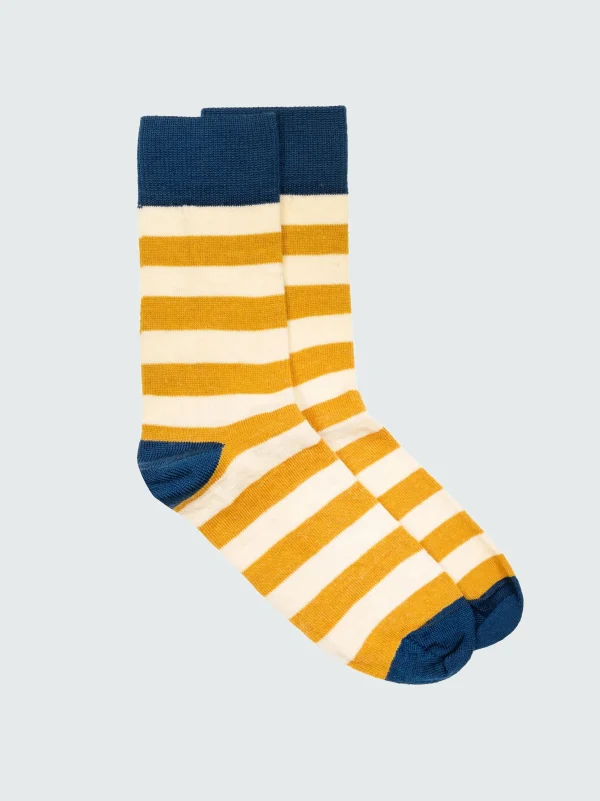 Socks*Finisterre Last Long Original Sock Beeswax/Ecru/Kingfisher