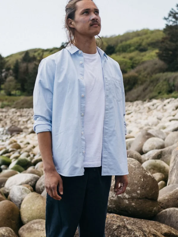 Shirts*Finisterre Line Shirt Sky