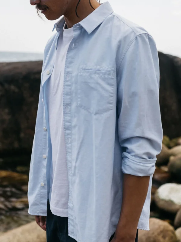 Shirts*Finisterre Line Shirt Sky