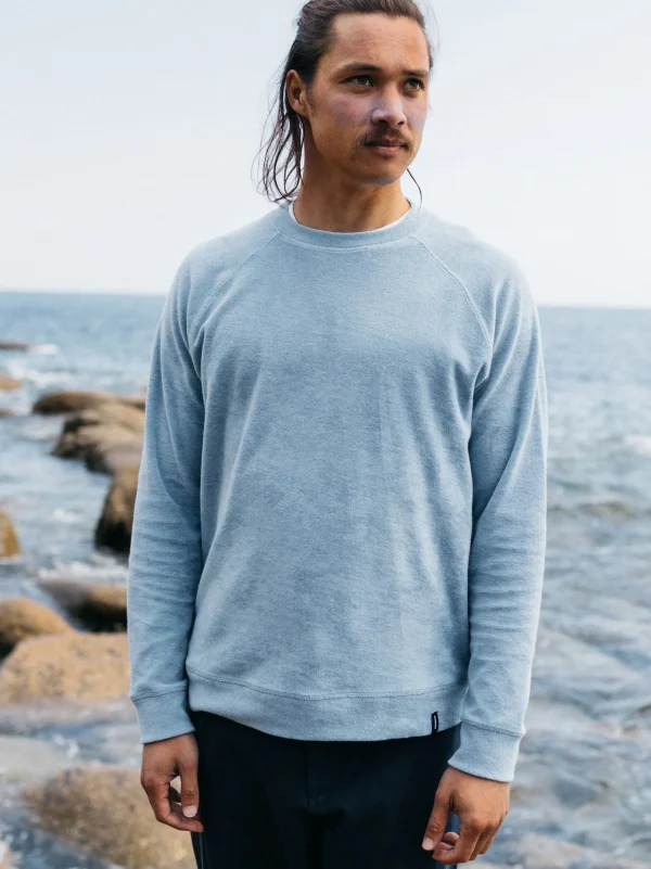 Sweatshirts & Hoodies*Finisterre Otis Towelling Crew Sweatshirt Sky