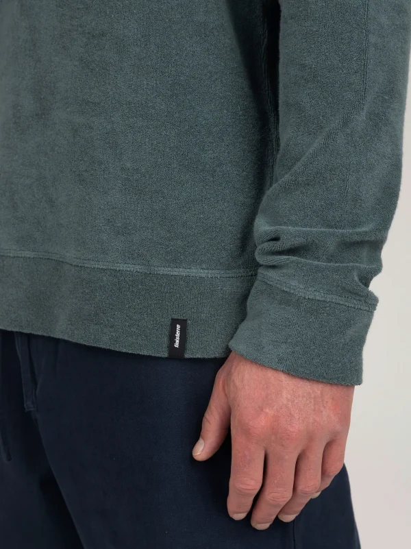 Sweatshirts & Hoodies*Finisterre Otis Towelling Crew Sweatshirt Deep Sea