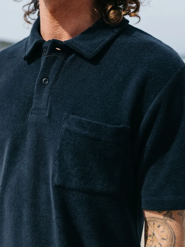 T-Shirts*Finisterre Otis Towelling Polo Shirt Navy