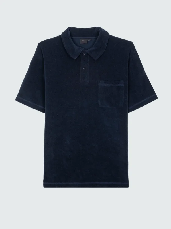 Shirts*Finisterre Otis Towelling Polo Shirt Navy