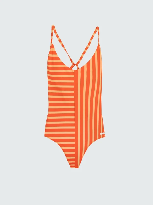 Swimwear & Bikinis*Finisterre Zenith V-Neck Swimsuit Tigerlily / Sunset Stripe
